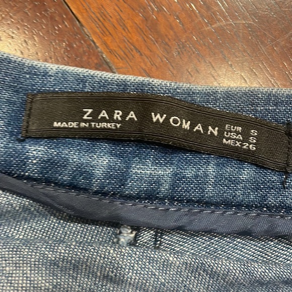 Zara Denim A-Line Circle Skirt with Side Zip Closure | Size S - Picture 3 of 4